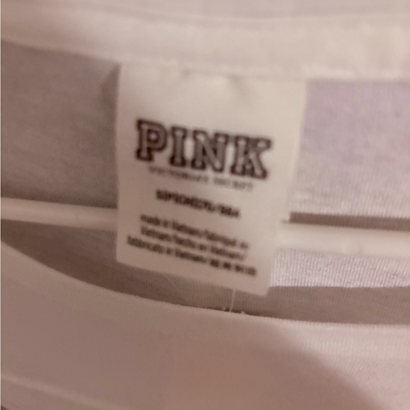 PINK Victoria's Secret Long Sleeve White Shirt with Sequin Design - Picture 3 of 4